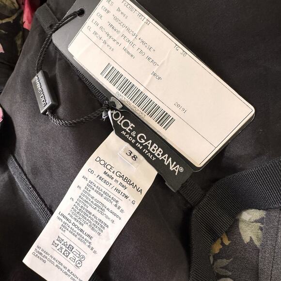 Dolce & Gabbana Runway Dark Floral Ruffle Mini Dress NWT IT 38 US 2 Romantic - Picture 15 of 16